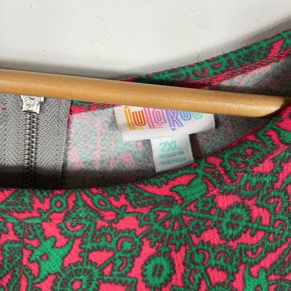 LuLaRoe Green and Pink Patterned Dress - Picture 4 of 6